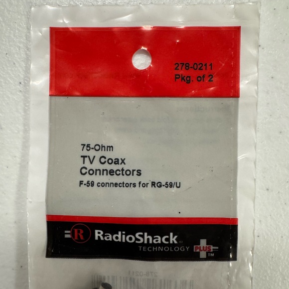 Lot of 4 packs Radio Shack TV F-59 coax connectors for RG-59/U. New! - Picture 3 of 5